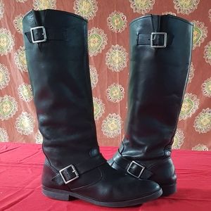 Leather biker style boots
